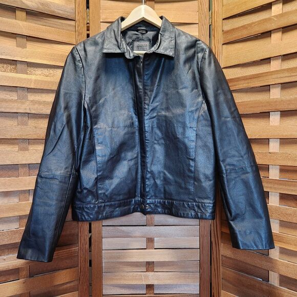 John Paul Richard Uniform Leather Black Jacket Women's Size 14 - Picture 2 of 8